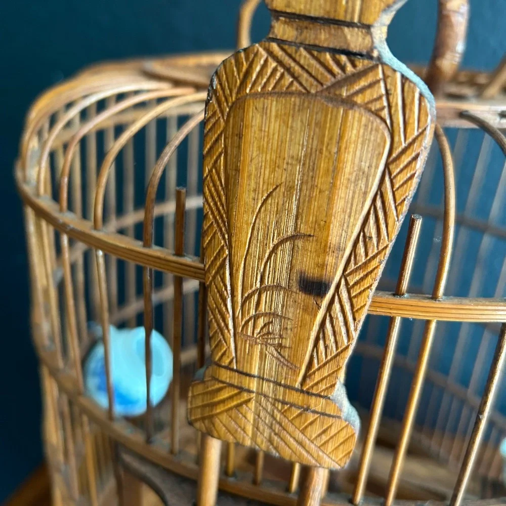 Bamboo birdcage, authentic $325 on Etsy